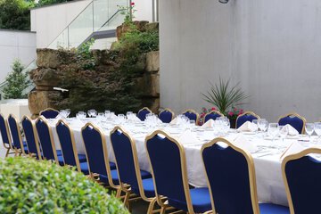 Outdoor banquet area