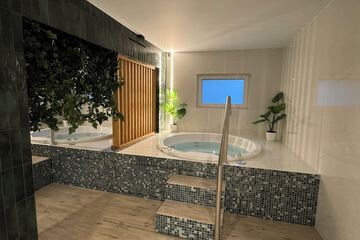 Indoor spa tub