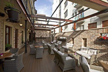 Outdoor banquet area