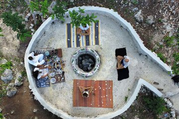 Outdoor banquet area