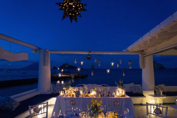 Outdoor banquet area