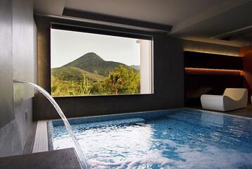 Indoor spa tub