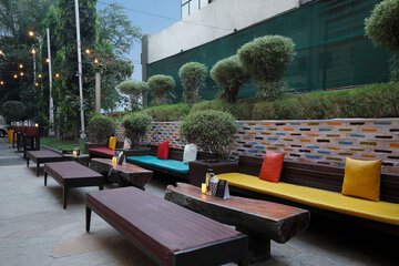 Outdoor banquet area