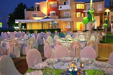 Outdoor banquet area
