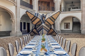 Outdoor banquet area