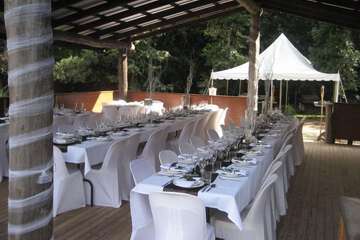Outdoor banquet area