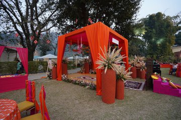 Outdoor banquet area