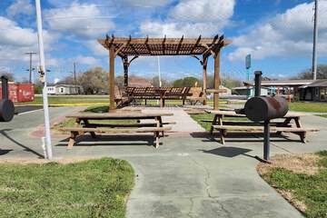 Outdoor banquet area