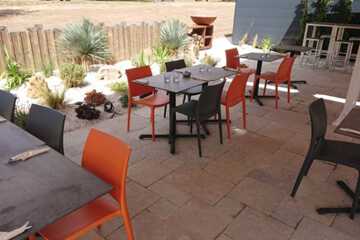 Outdoor banquet area