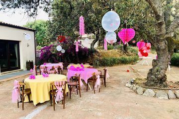 Outdoor banquet area