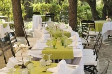 Outdoor banquet area