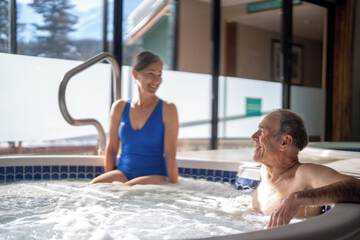 Indoor spa tub
