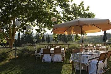 Outdoor banquet area