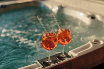 Outdoor spa tub
