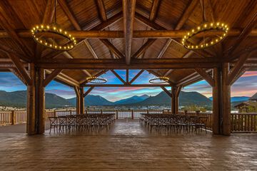 Outdoor banquet area