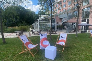 Outdoor banquet area