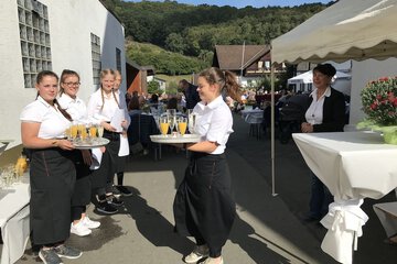 Outdoor banquet area