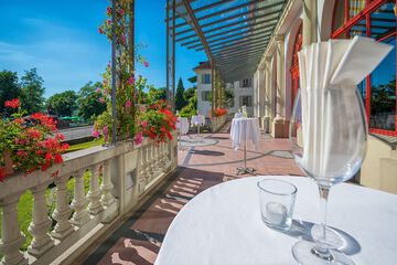 Outdoor banquet area