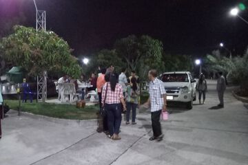 Outdoor banquet area