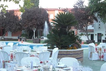 Outdoor banquet area