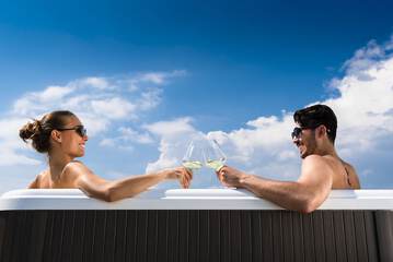 Outdoor spa tub