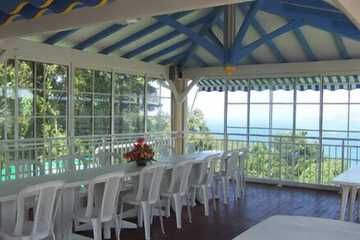 Outdoor banquet area