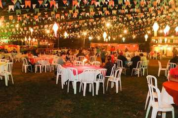Outdoor banquet area