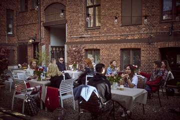 Outdoor banquet area