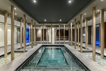 Indoor spa tub