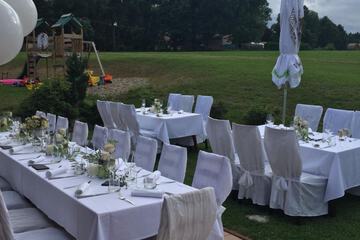 Outdoor banquet area
