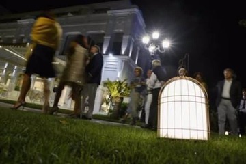 Outdoor banquet area