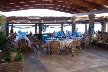 Outdoor banquet area