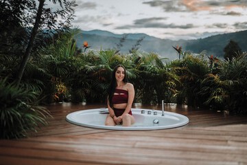 Outdoor spa tub