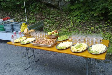 Outdoor banquet area