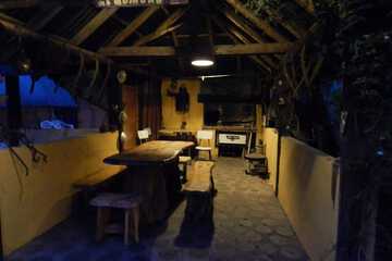Outdoor banquet area