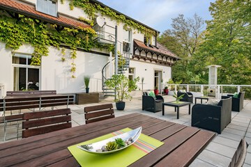 Outdoor banquet area