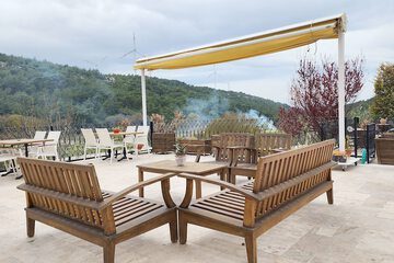 Outdoor banquet area