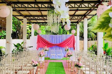 Outdoor banquet area