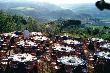 Outdoor banquet area