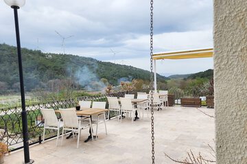 Outdoor banquet area