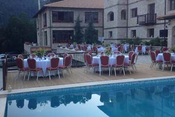 Outdoor banquet area