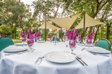 Outdoor banquet area