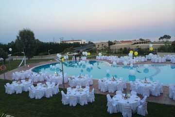 Outdoor banquet area