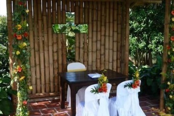 Outdoor banquet area
