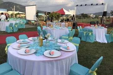 Outdoor banquet area