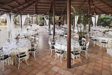 Outdoor banquet area