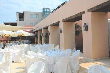 Outdoor banquet area