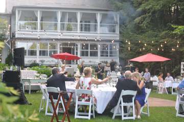 Outdoor banquet area