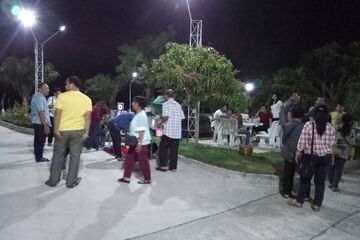 Outdoor banquet area
