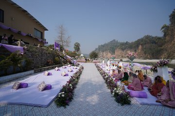 Outdoor banquet area